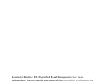 Tablet Screenshot of diversifiedassetmanagement.com
